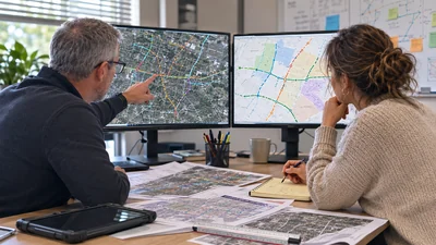Network planners comparing legacy cable routes with a phased fiber plant upgrade