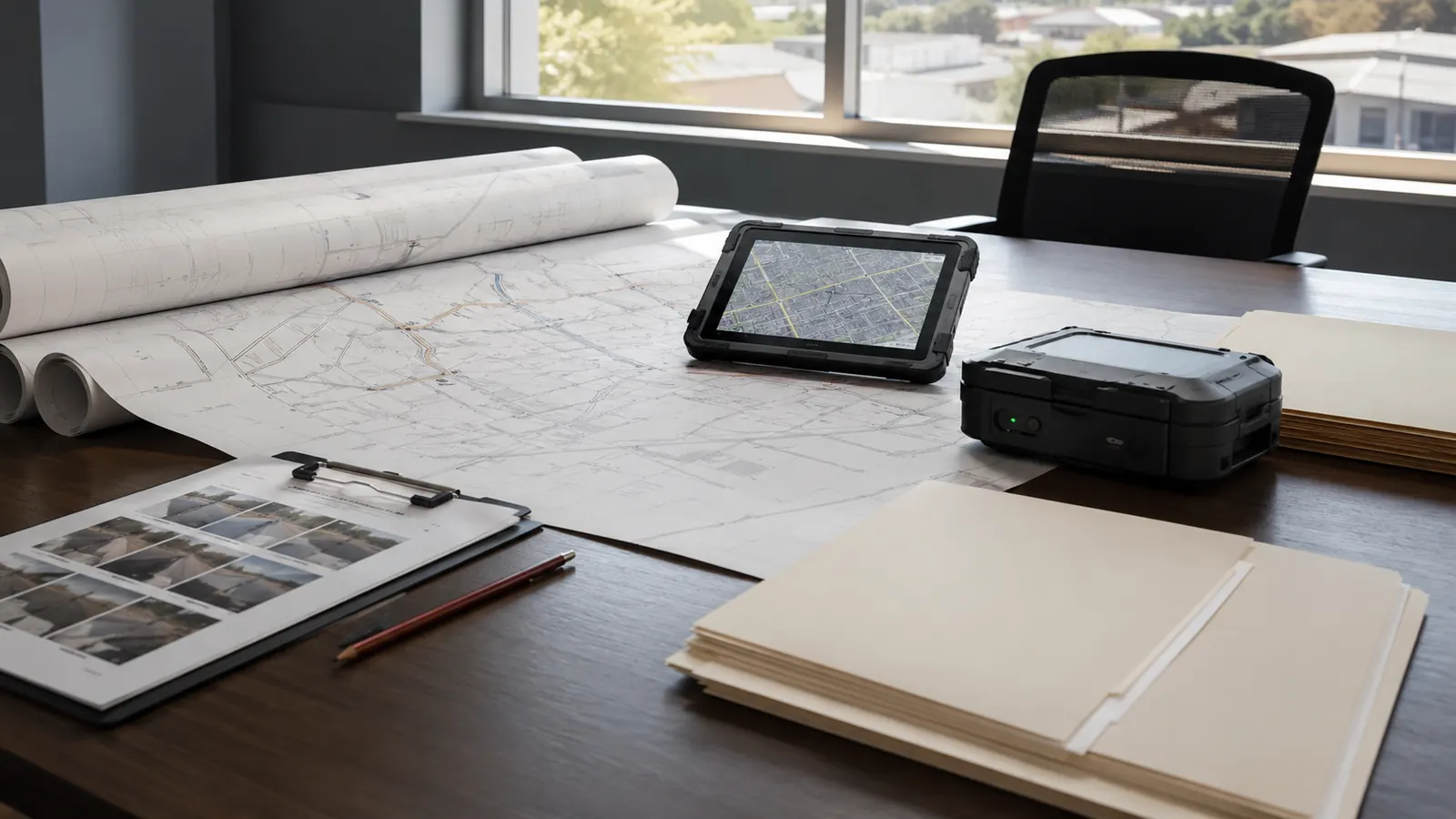 Controlled fiber closeout package with route drawings, test records, and as-built documentation